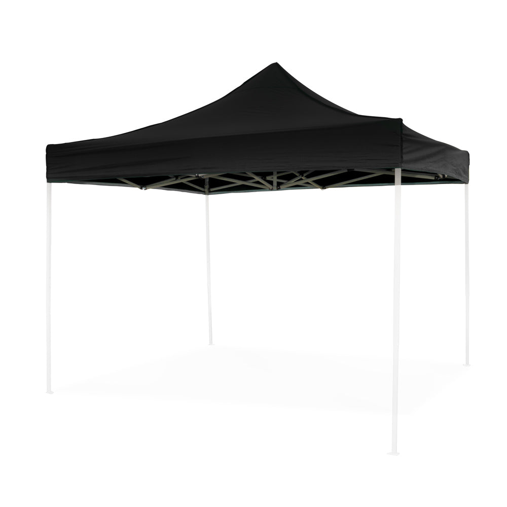 Telo laterale impermeabile nero con porta avvolgibile per gazebo richiudibile - 3x2mt
