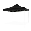 Telo laterale impermeabile nero con porta avvolgibile per gazebo richiudibile - 3x2mt