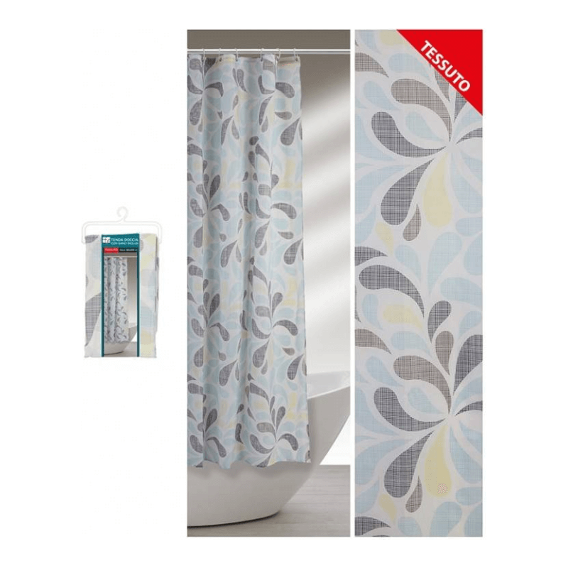 Tenda Con Motivo A Gocce Colorate 180Cm Con Ganci E Fascia