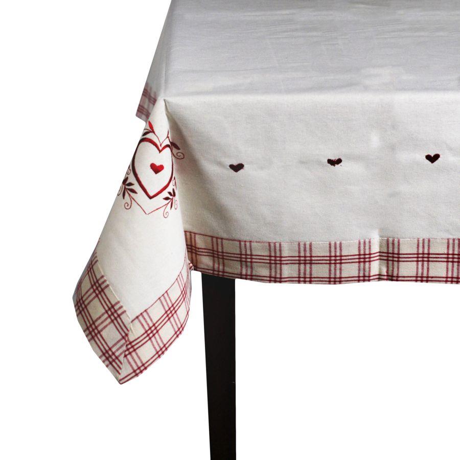 Tovaglia red heart quadro cm140xh140x1,5