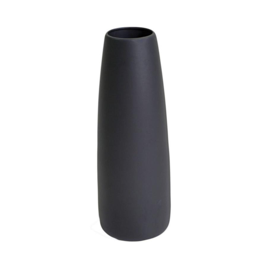 Vaso ceramica bombato nero opaco cmø16h44,5
