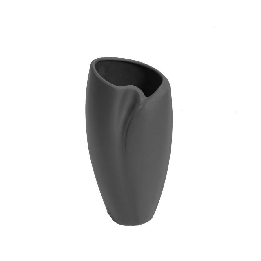 Vaso ceramica ovale nero opaco cm23x18,5h51,5