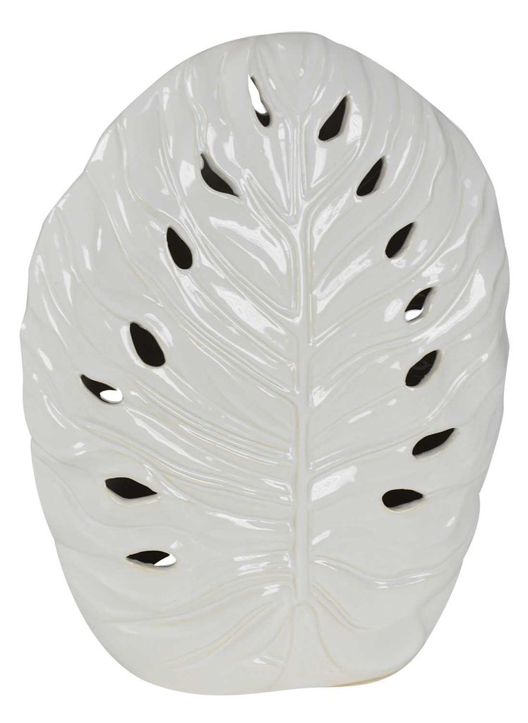 Vaso foglia bianco traforato yi-0308 cm. 39 x 14,5 h 48,5