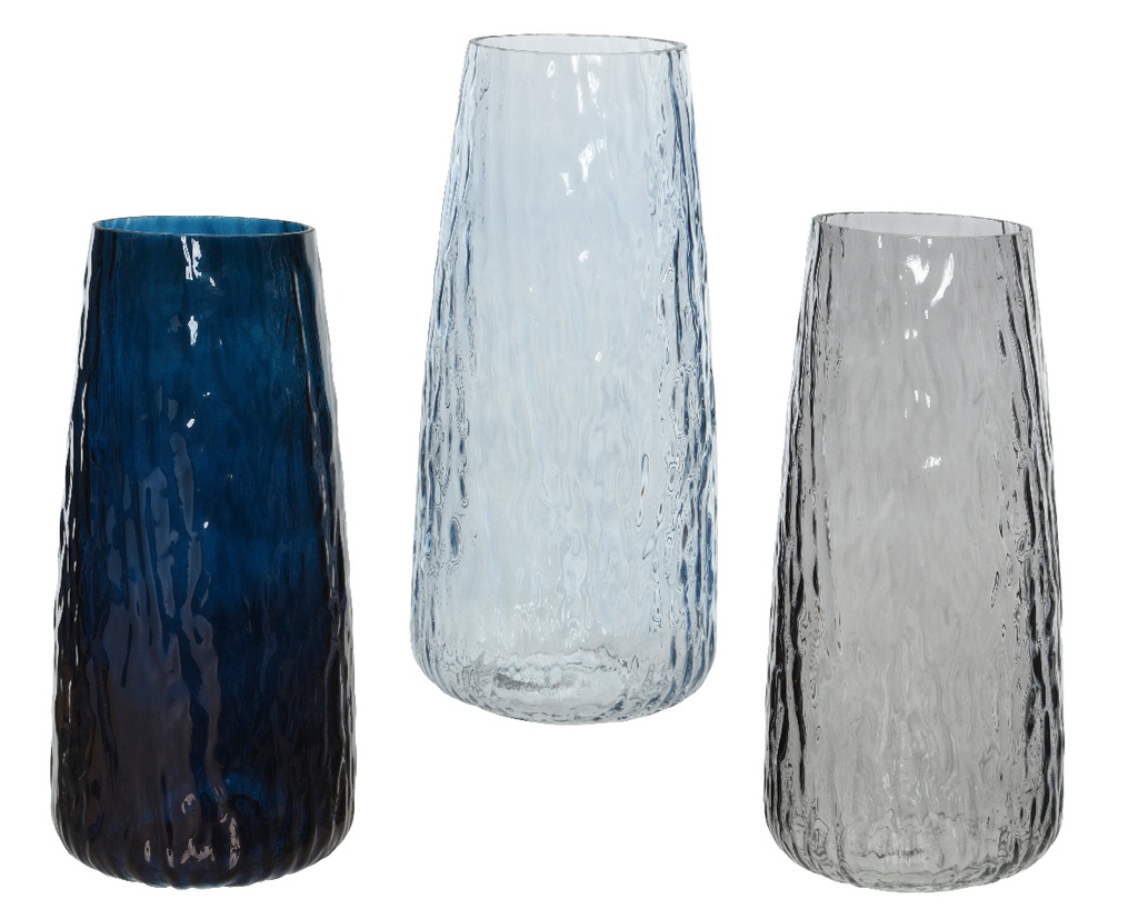 Vaso in vetro texture onda