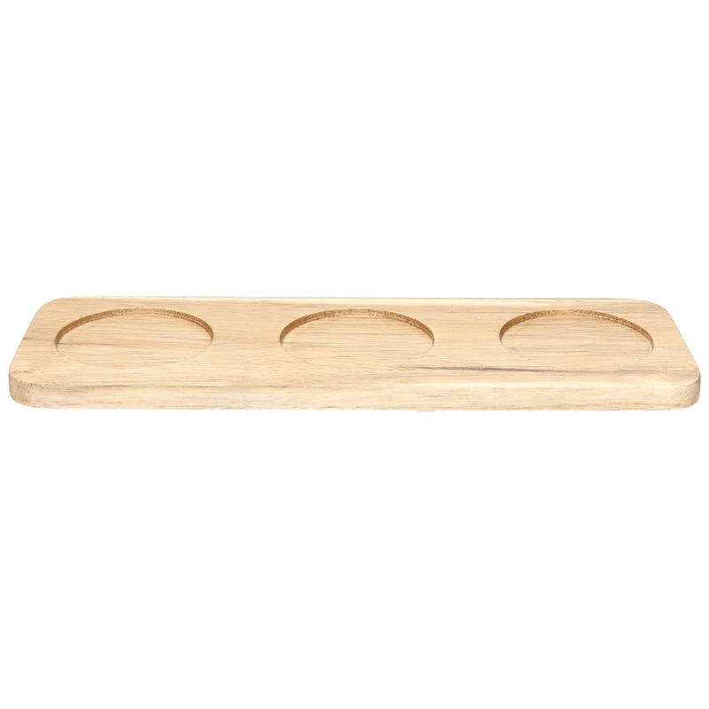 Vassoio 3 scomparti 32 cm in legno marrone