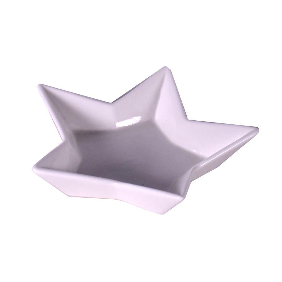 Vassoio ceramica bianco stella cm22x22h4,3