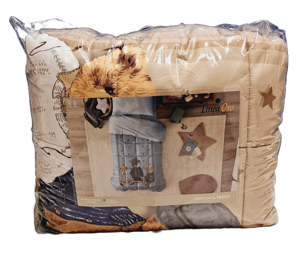 Trapunta Singola Teddy - 170 x 260 cm - Lavabile a 30° - 100% Poliestere