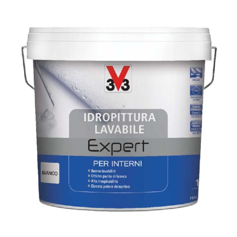 Idropittura Lavabile 4Lt - Color Bianco, Buona Lavabilità, Ottimo Punto Di Bianco, Elevato Potere Riempitivo E Alta Traspirabilità