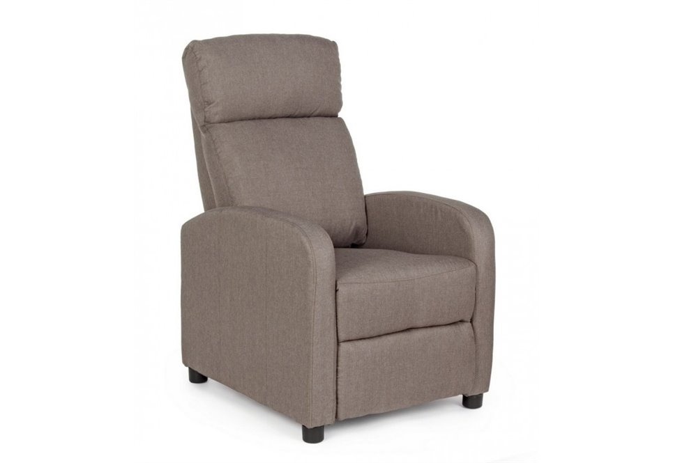 Poltrona Reclinabile Elodie Text Tabacco - Dimensioni: 67,5a x 90,5/140b x 98h x 45,5h1 x 61,5h2 cm