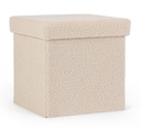 4x Pouf beige in bouclé 38x38x38 cm