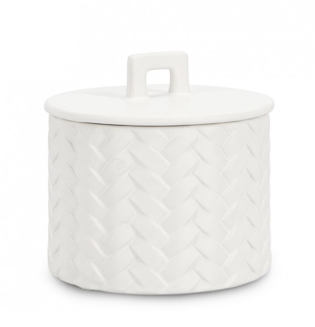 3x Coperchio twine bianco D.14,5x14h ceramica