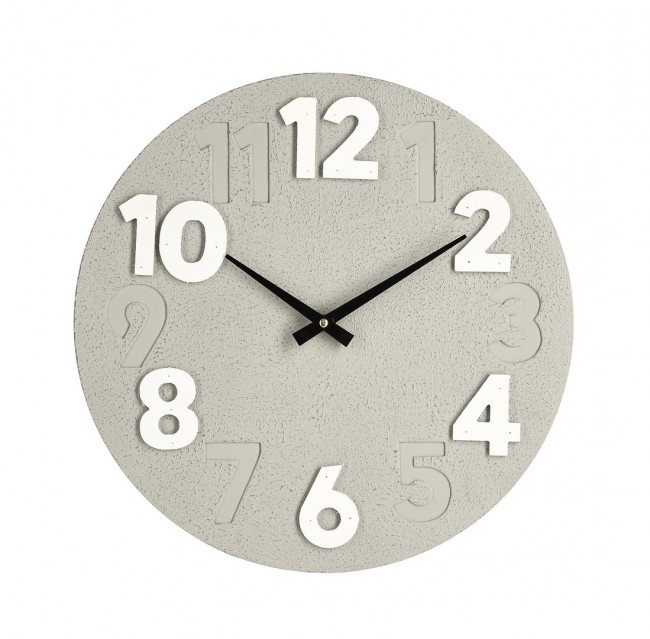 4x Orologio da parete tortora D.40x4,5h in legno