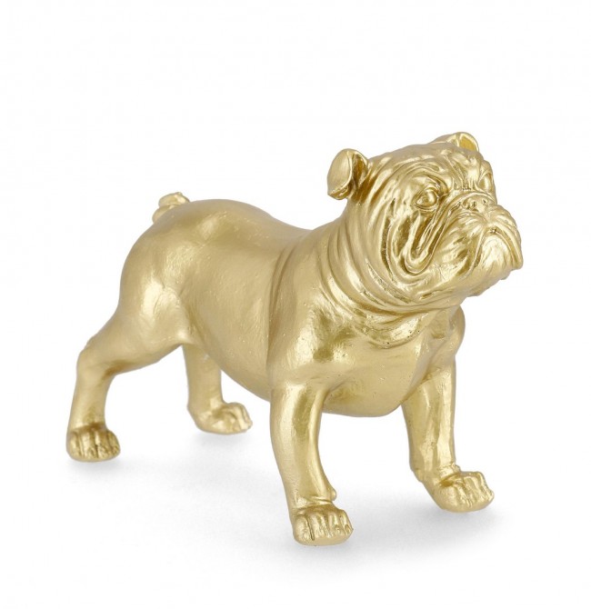 4x Decorazione bulldog oro h19,5 x 28,5 x 12,2