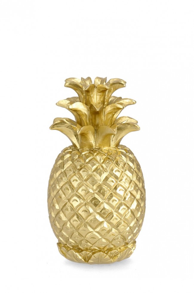 4x Decorazione ananas oro D.17x30h