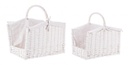 2x Cesta legna bianco 44x30x42h, 50x37x47,5h