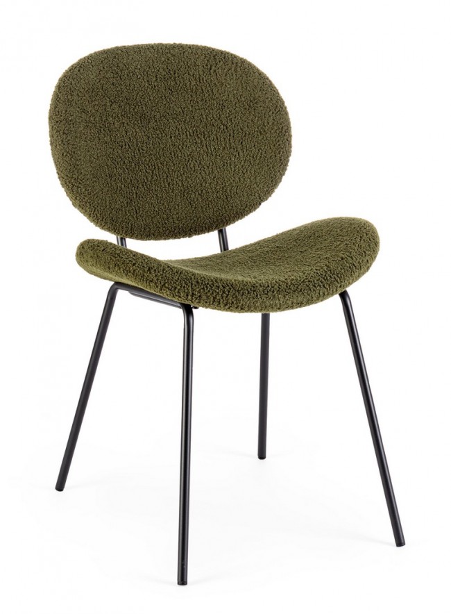 2x Sedia verde scuro 52x59.5x79.5 h, bouclé