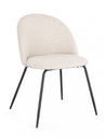 4x Sedia nera/avorio 49x55x77h 46h1 in bouclé