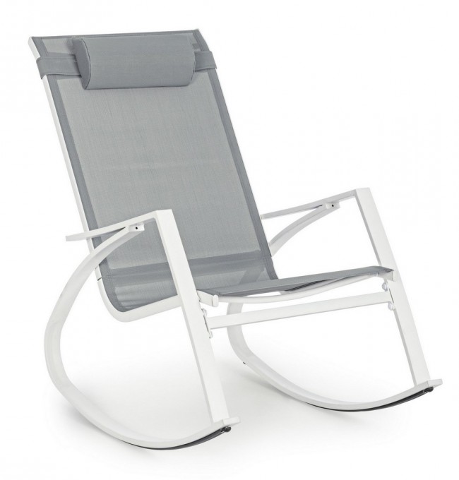 Poltrona dondolo bianca 60.5x107x95