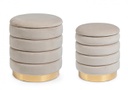 Pouf contenitore darina beige D.36x38h, D.40x44h