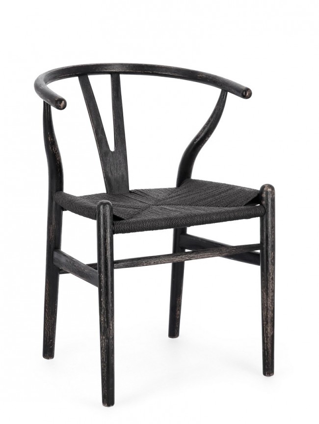 2x Sedia artemia nero 50x49.5x77h in legno