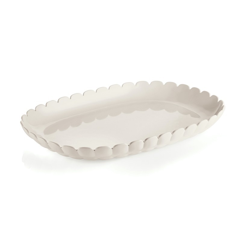 
 Vassoio Da Portata Piccolo Tiffany Bianco Latte 32X22,5X3 Cm 