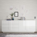 Madia bianco laccato 241x44x90