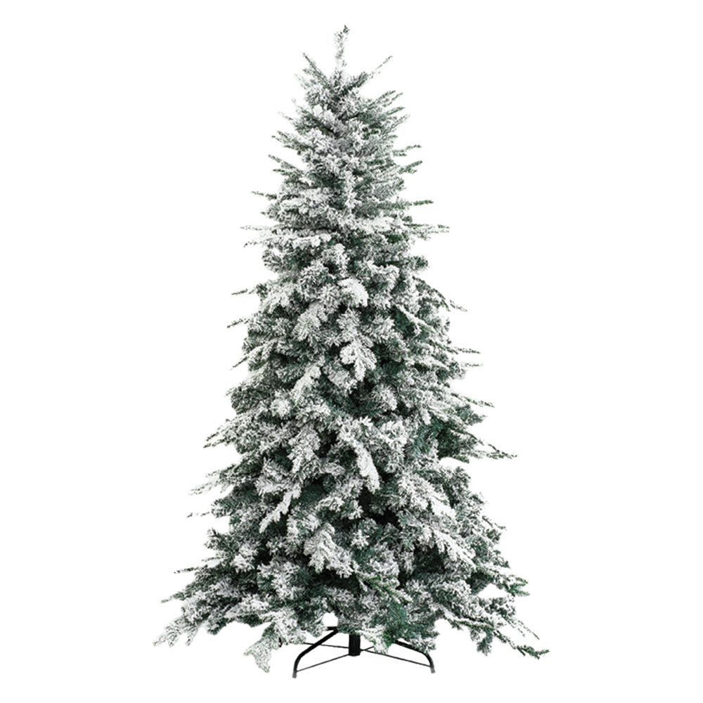  Albero Di Natale Innevato Alaska H.210 Cm - Base 134 Cm - 1876 Rami