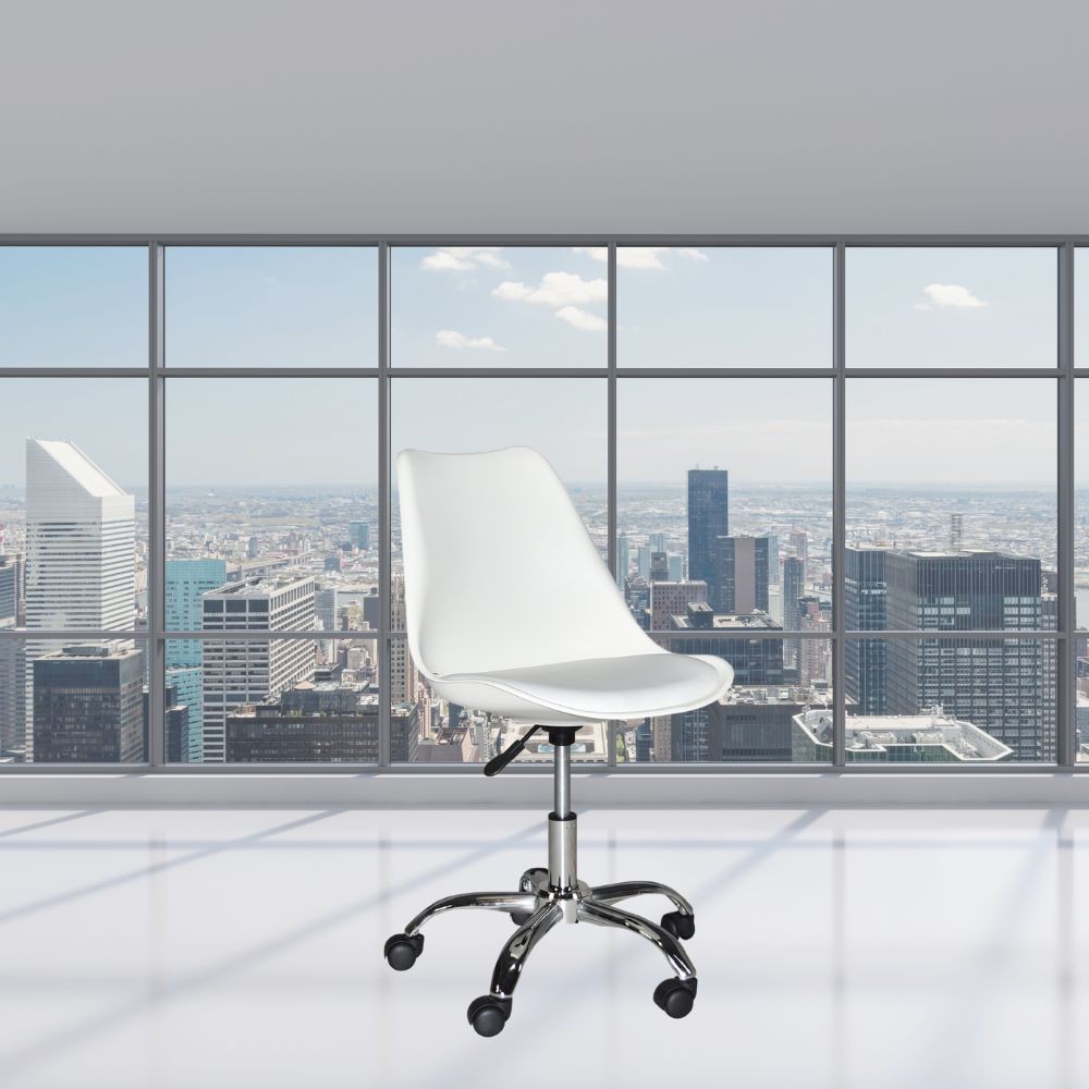 Poltrona ufficio bianca 76x48x42 cm
