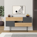 Madia rovere e antracite 82x145x40 cm