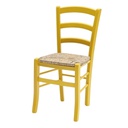 Sedia gialla in legno di faggio 41x42x88