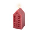 Candela rossa in cera h. 14,8cm x 6cm x 6cm