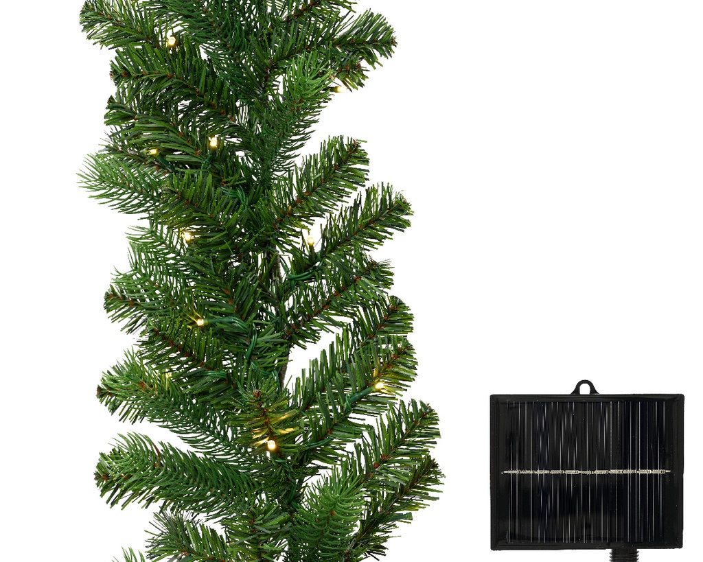 Ghirlanda solare 270x10 cm 80 LED verde/bianco caldo