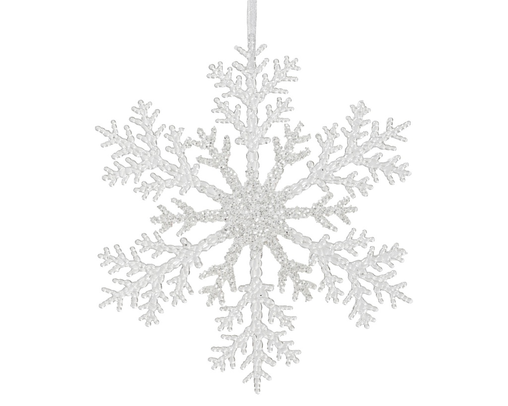 Appendino glitter fiocco di neve 21x0,8 cm