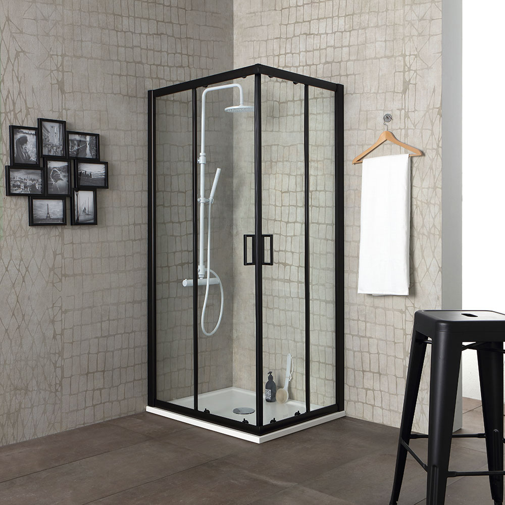 Box doccia 70x70 telaio nero opaco