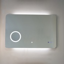 Specchio led 100x70 con lente e orologio