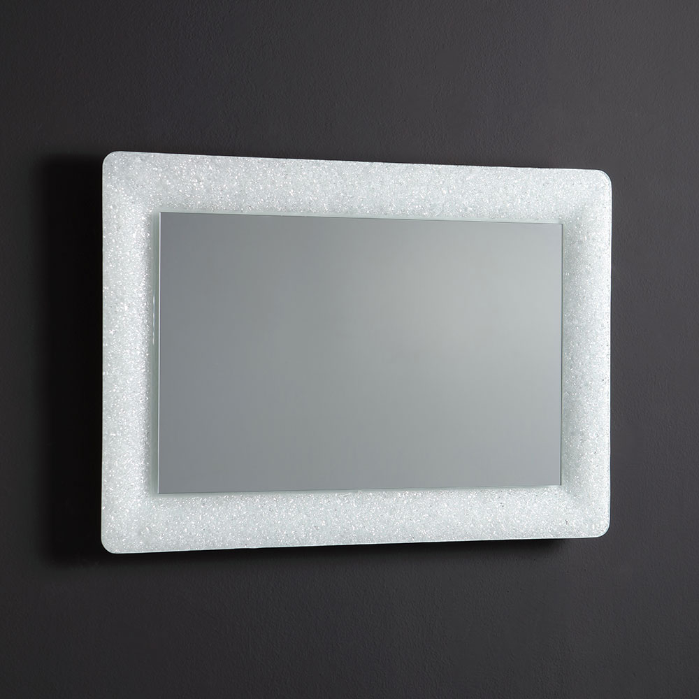Specchio con cornice bianca 90x62 cm