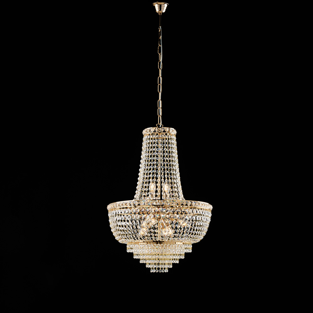Lampadario in ferro e ottone 73x52 cm