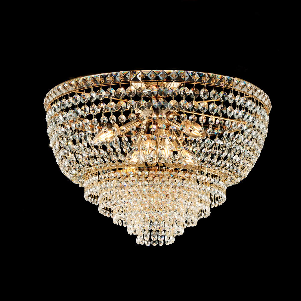 Plafoniera in ferro e ottone dorato 38x52