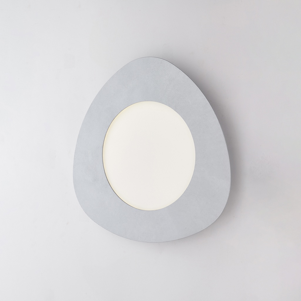 Plafoniera triangolare 40x5 cm argento antico