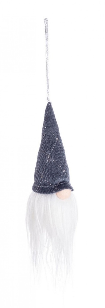 12x Pendaglio Babbo Rudolph Grigio H15