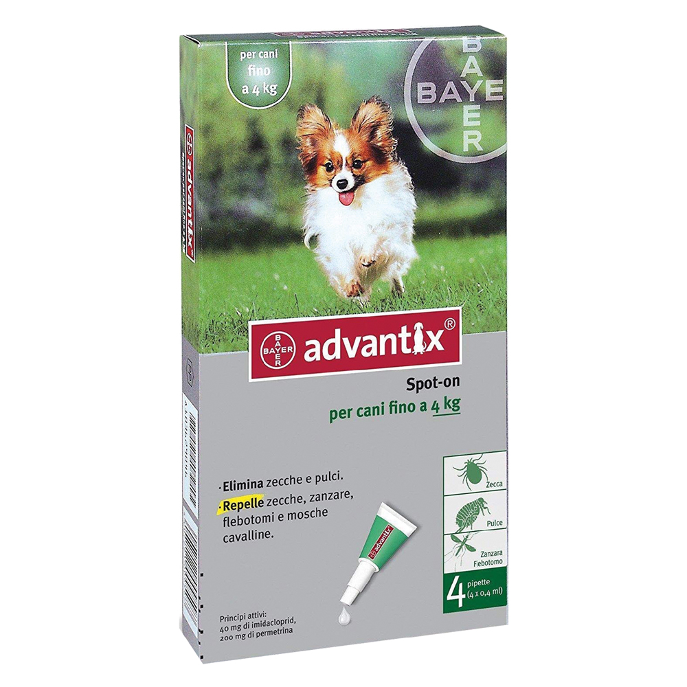 Gocce antiparassitarie per cani &lt; 4 kg