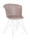 2x Sedia Loft Bianco Pu Beige Vintage  