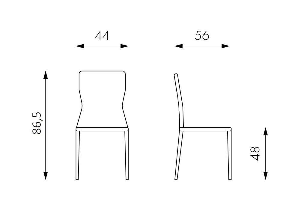 4x Sedia in similcuoio bianco