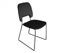4x Sedia in similpelle e seduta nera 47,5x45,5x89h cm