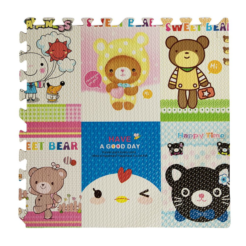 4PZ Tappeto tappetino puzzle morbido FUNNY 60 x 60 x 0,8 cm per bambini gioco da interno