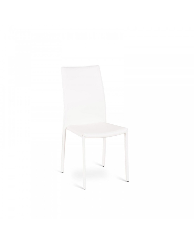 4x Sedia in similcuoio e metallo bianco Kitty STS