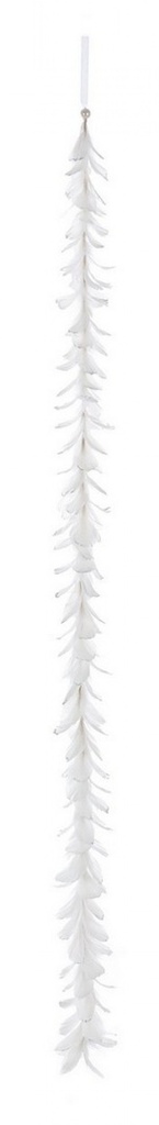 6x Ghirlanda Piume Bianco H150