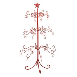 [V60494900RO] Albero espositore metallo c-stella rosso cm58x58h105,5