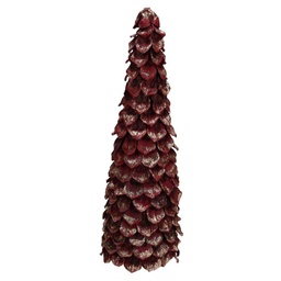 [V6131580000] Albero legno amaranto oro pigna cmø15h38