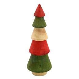 [V6083080000] Albero legno naturale rosso verde cmø9h25,5